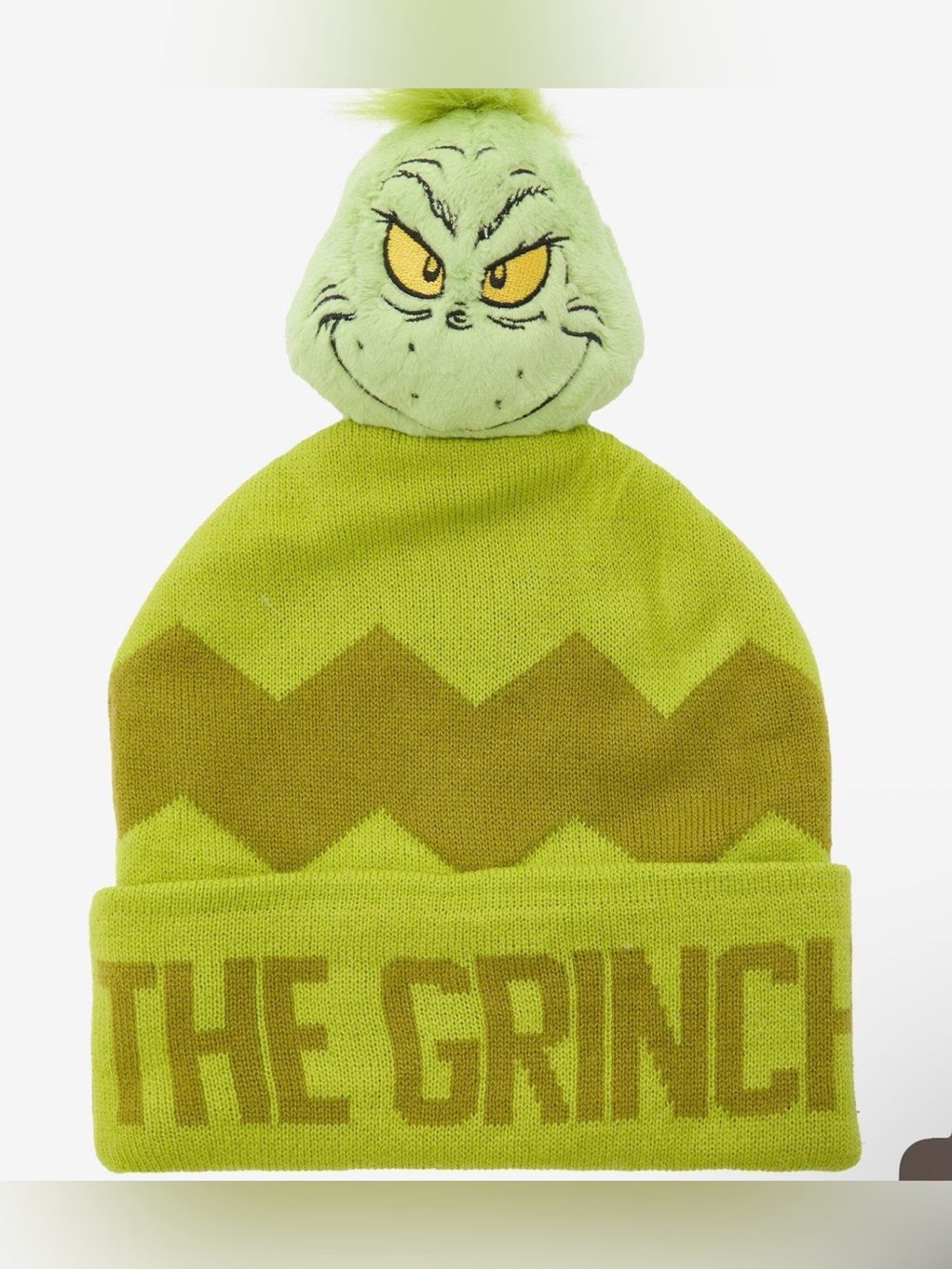 NWT Her Universe Dr Seuss Grinch figural Pom beanie hat
